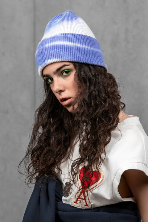 Women's Woolen Beanie Tie-Dye Icy Horizon