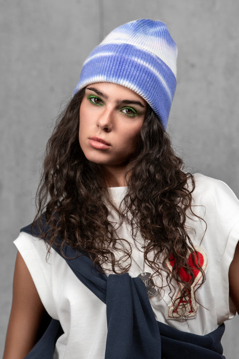 Women's Woolen Beanie Tie-Dye Icy Horizon