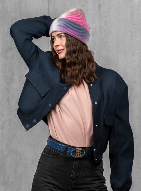 Women's Woolen Beanie Tie-Dye Berry Mist