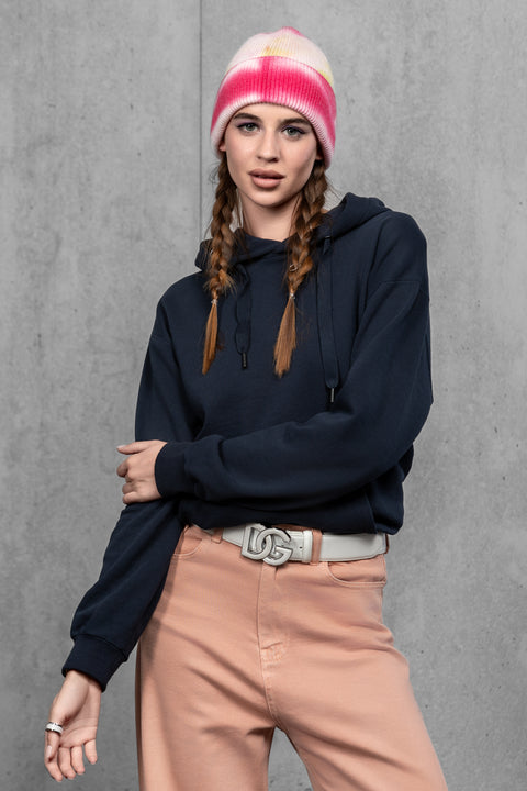 Women's Woolen Beanie Tie-Dye Sunset Stripe
