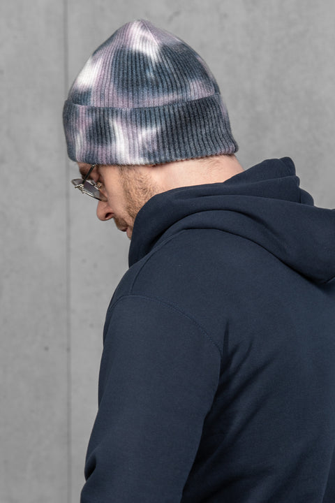 Men's Woolen Beanie Tie-Dye Ink Fade