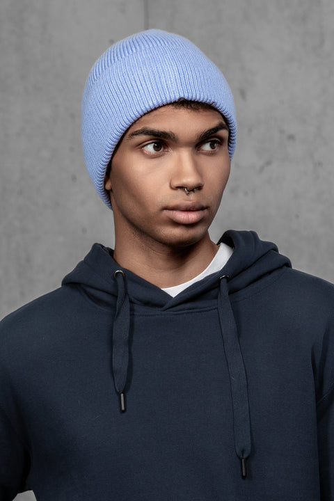 Men's Light Blue Woolen Beanie