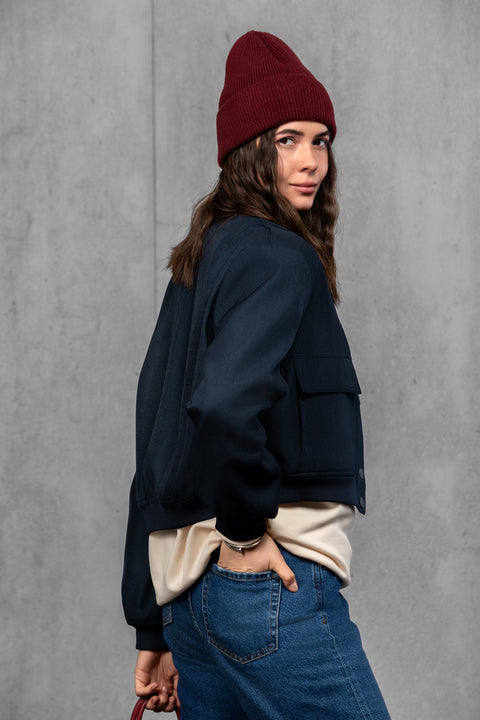 Women's Burgundy Woolen Beanie