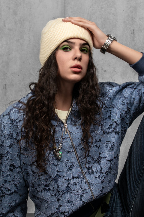 Women's Beige Woolen Beanie