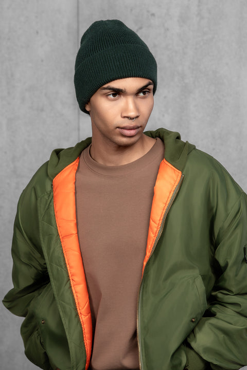 Men's Dark Green Woolen Beanie