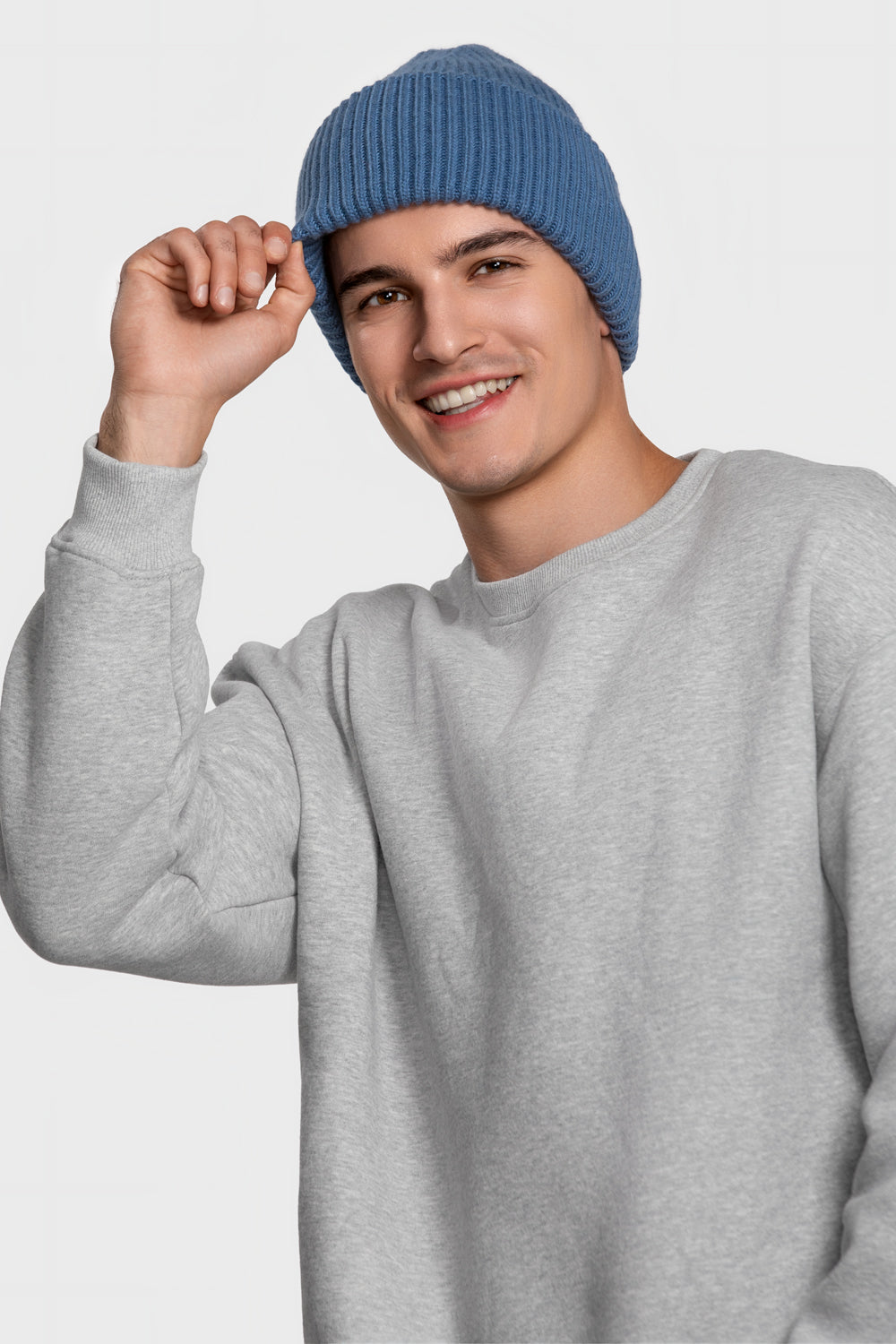 Blue Cashmere Beanie Cap – Luxurious Warmth for Men – ENEX