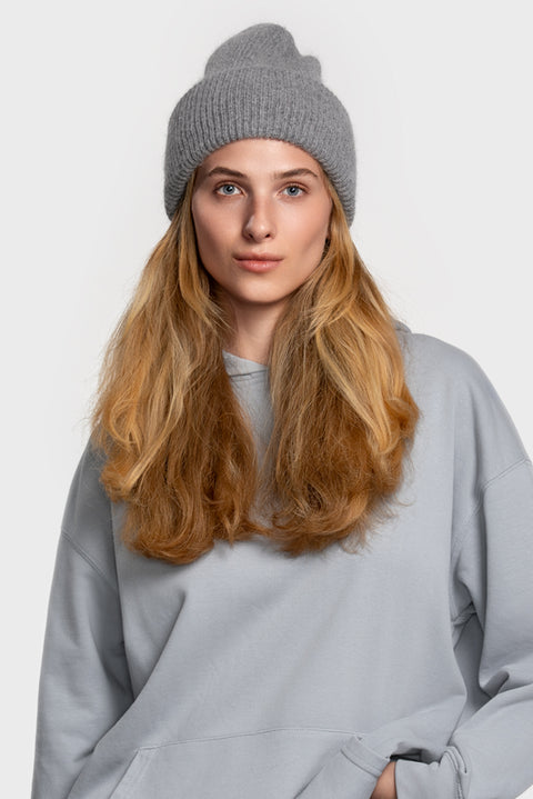 Women's Gray Mohair Beanie