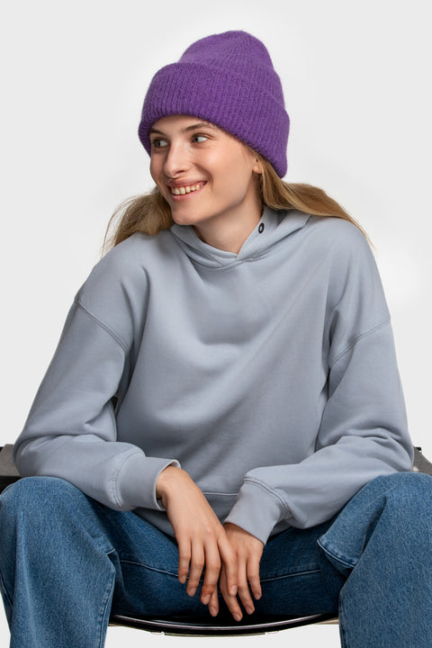 Women's Purple Mohair Beanie