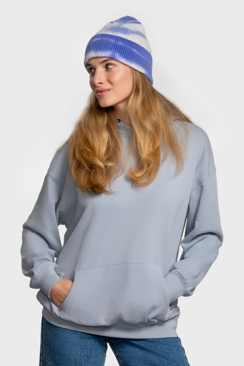 Women's Woolen Beanie Tie-Dye Blue & White