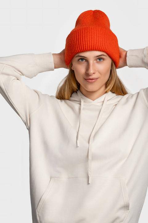 Women's Orange Mohair Beanie