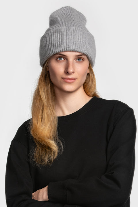 Women's Light Gray Mohair Beanie