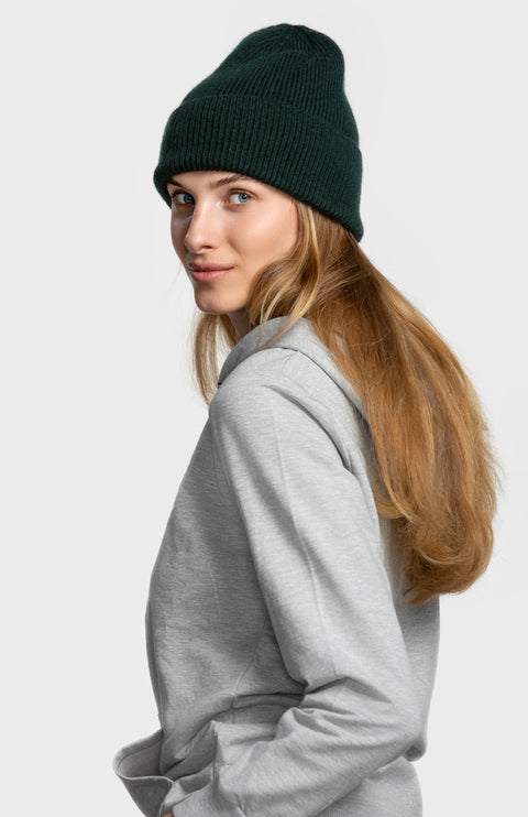 Women's Dark Green Woolen Beanie