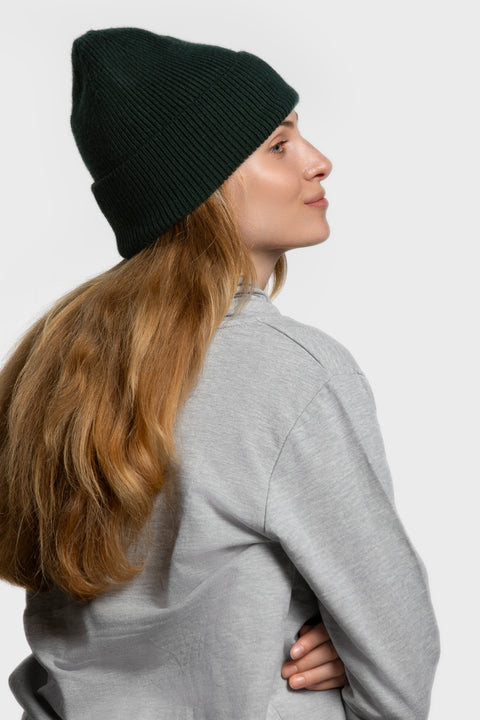 Women's Dark Green Woolen Beanie