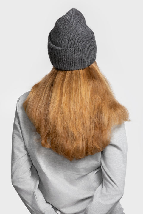 Women's Dark Gray Mohair Beanie