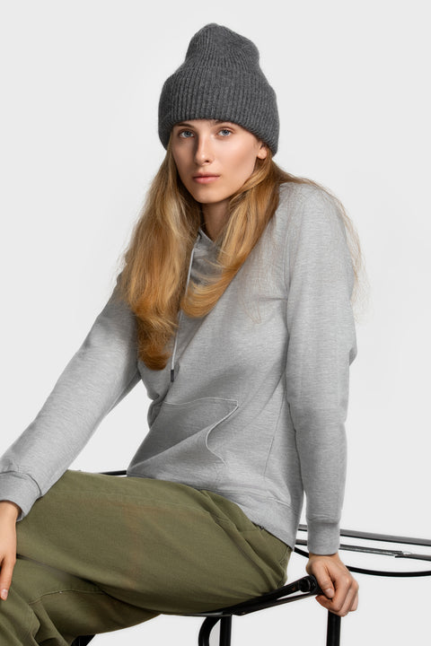 Women's Dark Gray Mohair Beanie