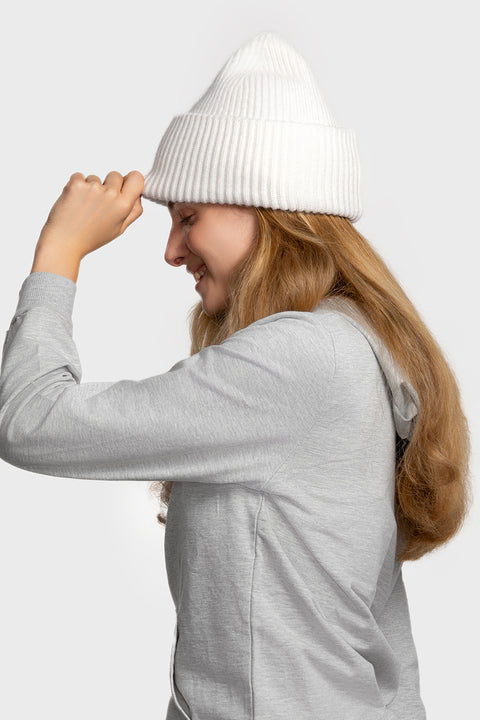 Women's White Cashmere Beanie