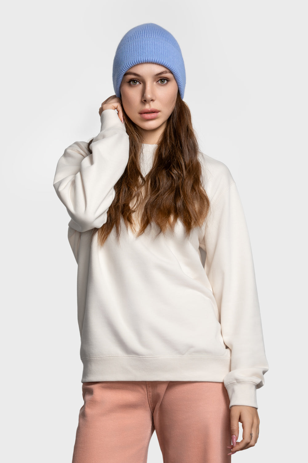 Acne Studios - Crew neck jumper - Denim blue/White