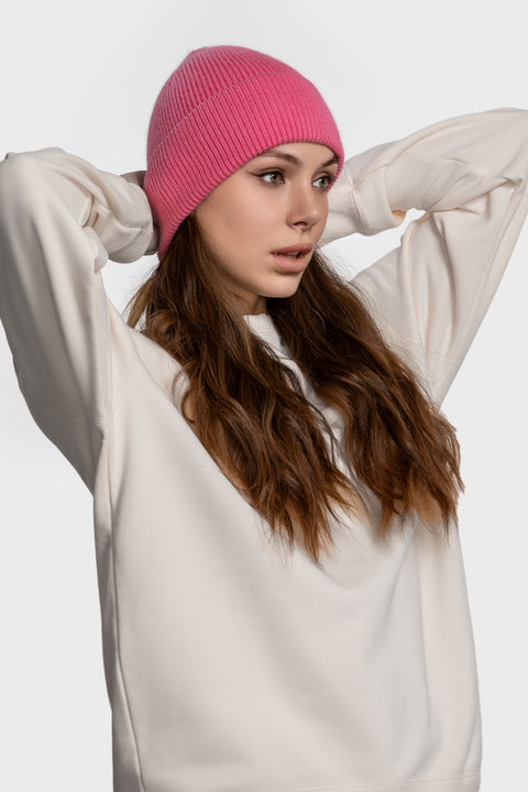 Women's Hot Pink Woolen Beanie