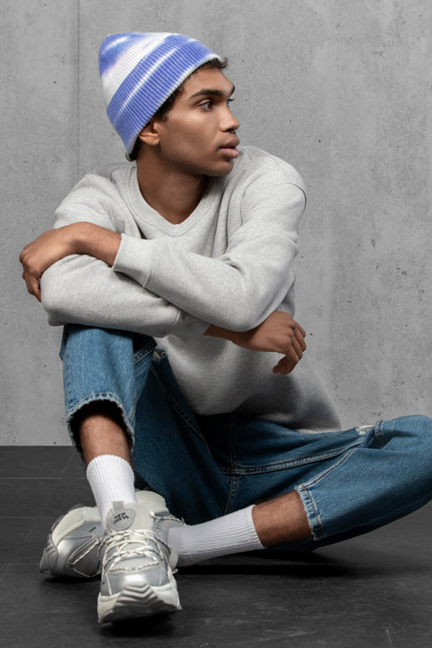 Men's Woolen Beanie Tie-Dye Icy Horizon