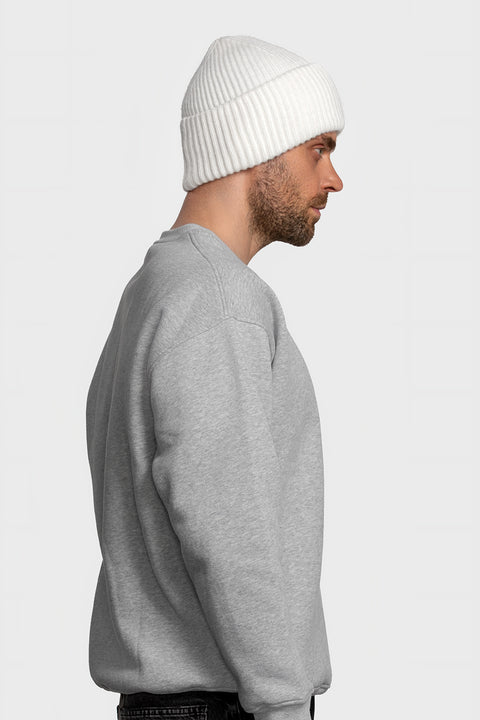 Men's White Cashmere Beanie