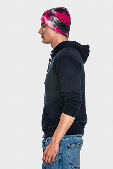 Men's Woolen Beanie Tie-Dye White & Pink & Black