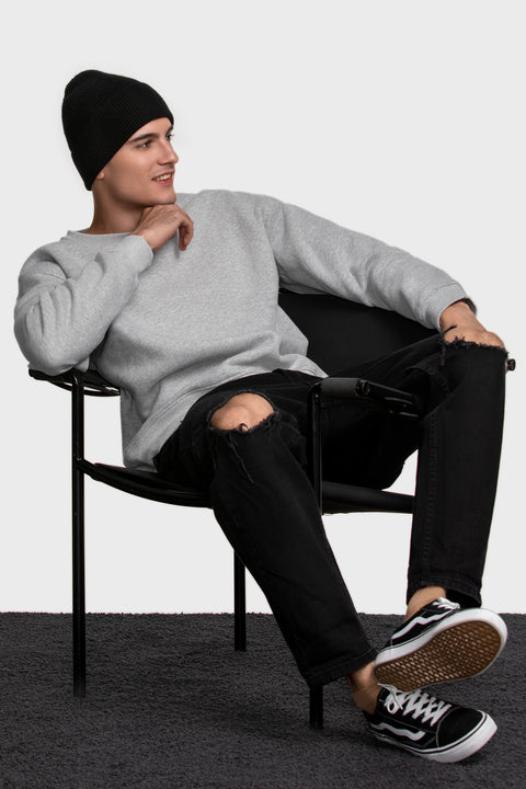 Men's Black Woolen Beanie