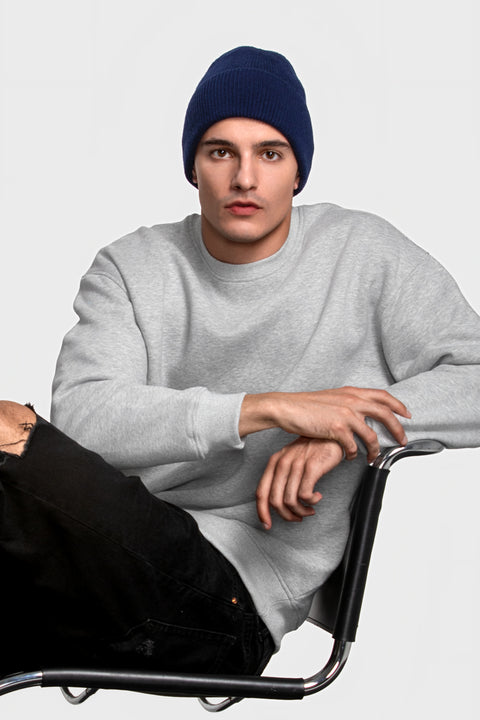 Men's Navy Woolen Beanie