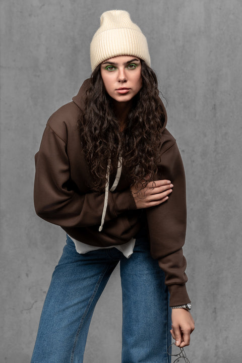 Women's Beige Cashmere Beanie