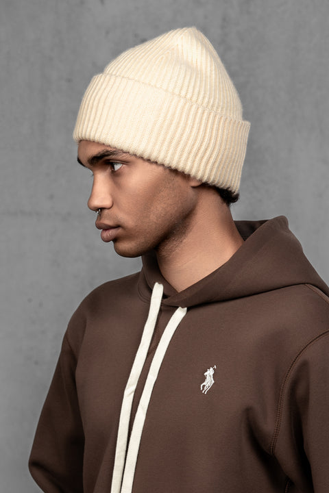 Men's Beige Cashmere Beanie