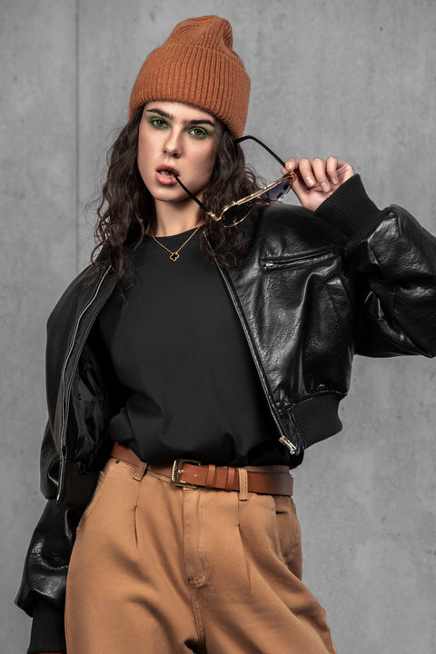 Women's Brown Cashmere Beanie