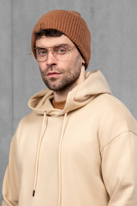 Men's Brown Cashmere Beanie