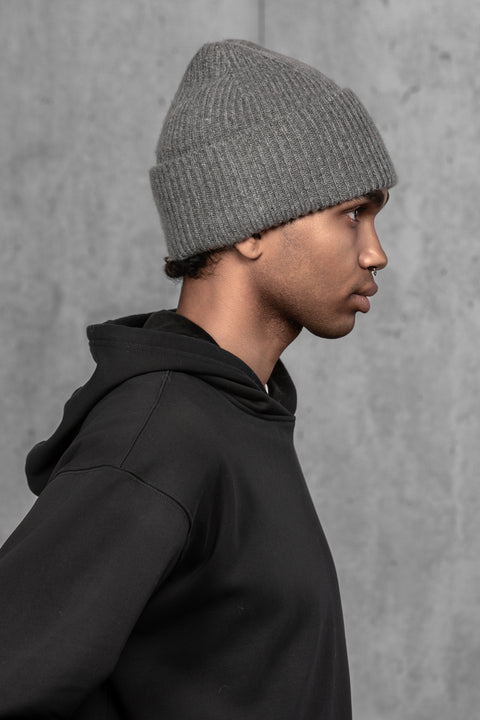 Men's Gray Cashmere Beanie