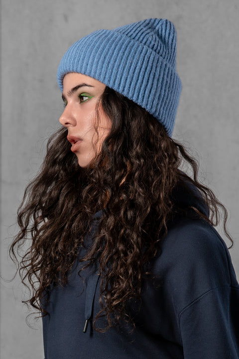 Women's Blue Cashmere Beanie