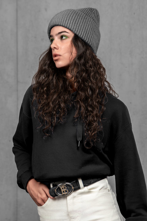 Women's Gray Cashmere Beanie