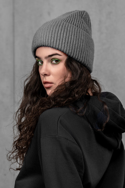 Women's Gray Cashmere Beanie