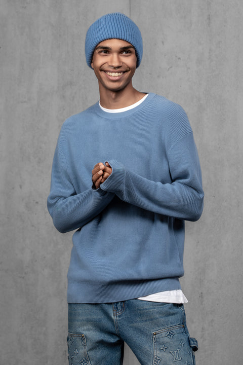 Men's Blue Cashmere Beanie