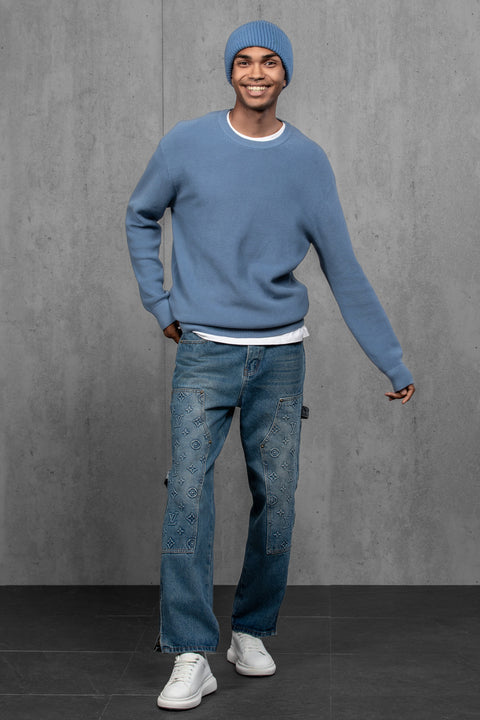 Men's Blue Cashmere Beanie