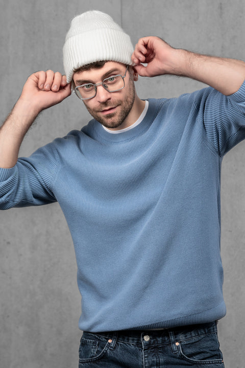 Men's White Cashmere Beanie