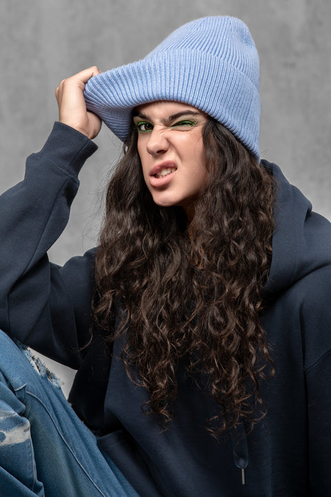 Women's Light Blue Woolen Beanie