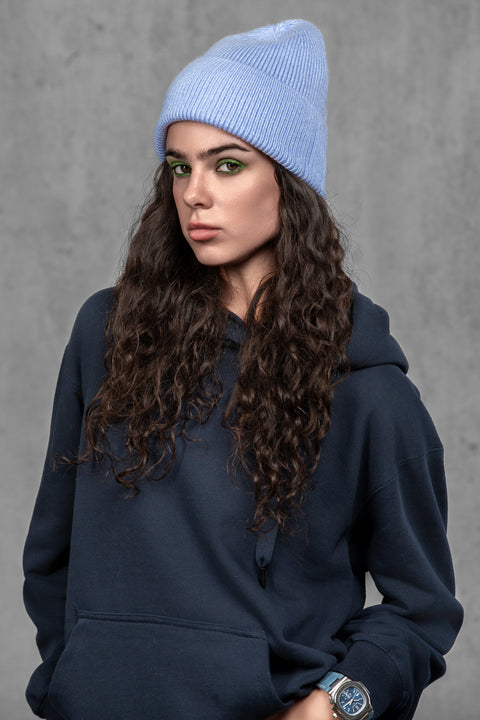 Women's Light Blue Woolen Beanie