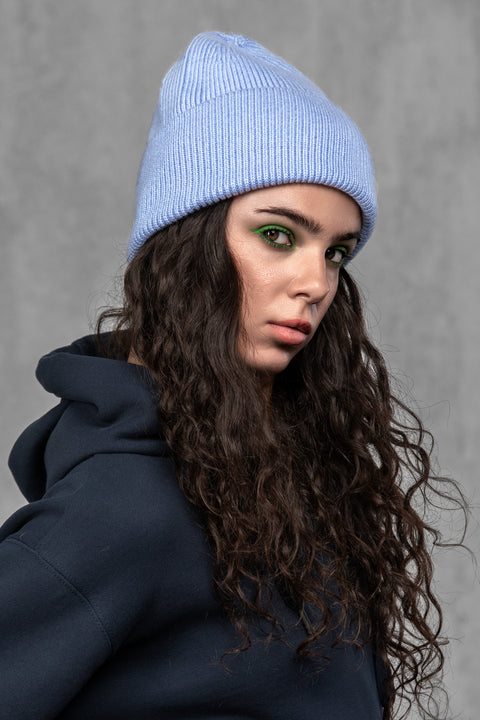 Women's Light Blue Woolen Beanie