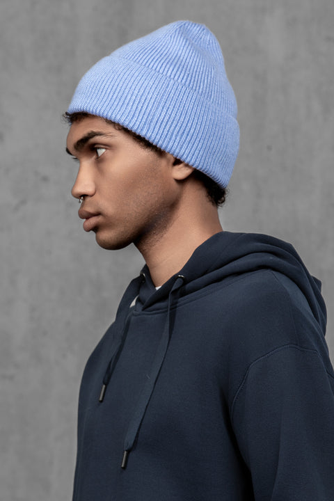 Men's Light Blue Woolen Beanie