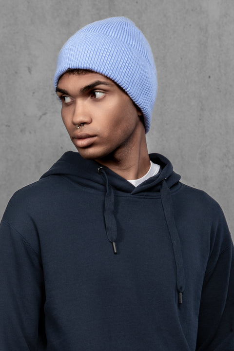 Men's Light Blue Woolen Beanie