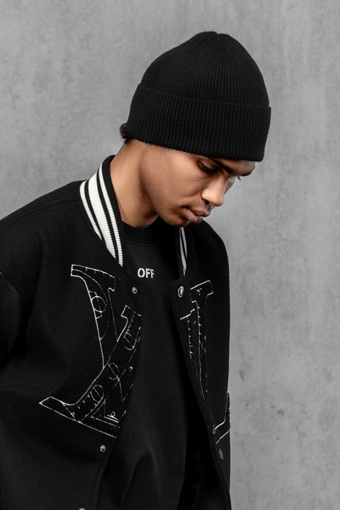 Men's Black Woolen Beanie