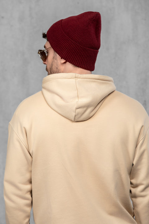 Men's Burgundy Woolen Beanie