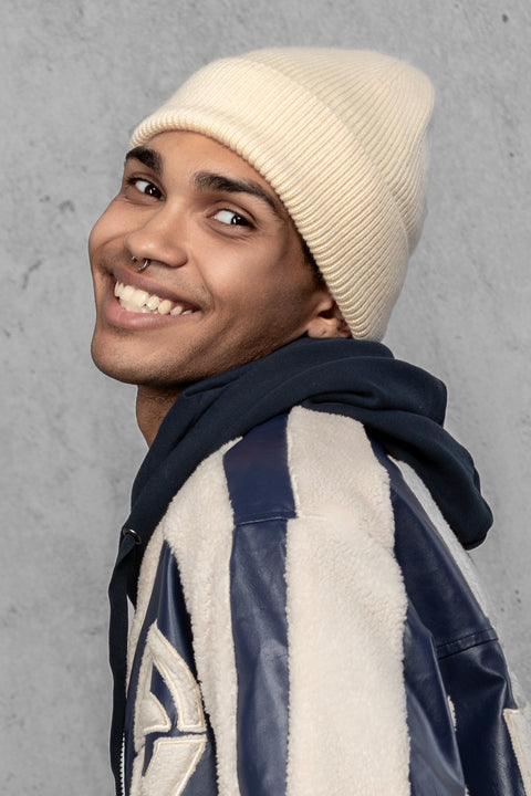 Men's Cold Beige Woolen Beanie