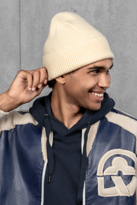 Men's Cold Beige Woolen Beanie