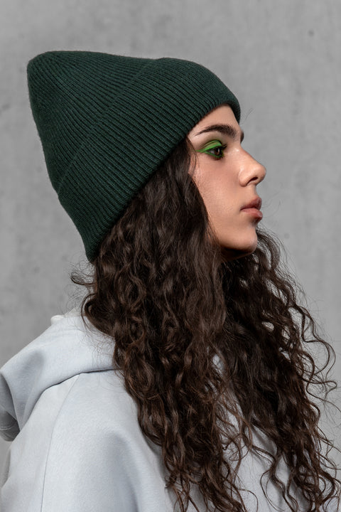 Women's Dark Green Woolen Beanie