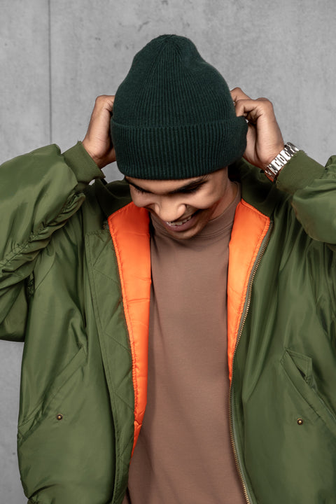 Men's Dark Green Woolen Beanie