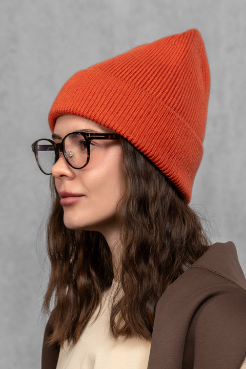 Women's Terracotta Woolen Beanie